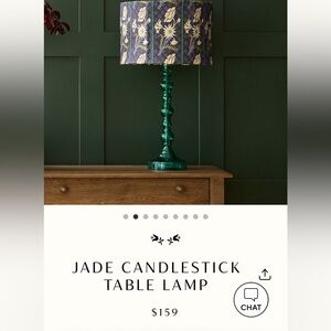 Greenrow Jade Candlestick Table Lampbase ONLY
